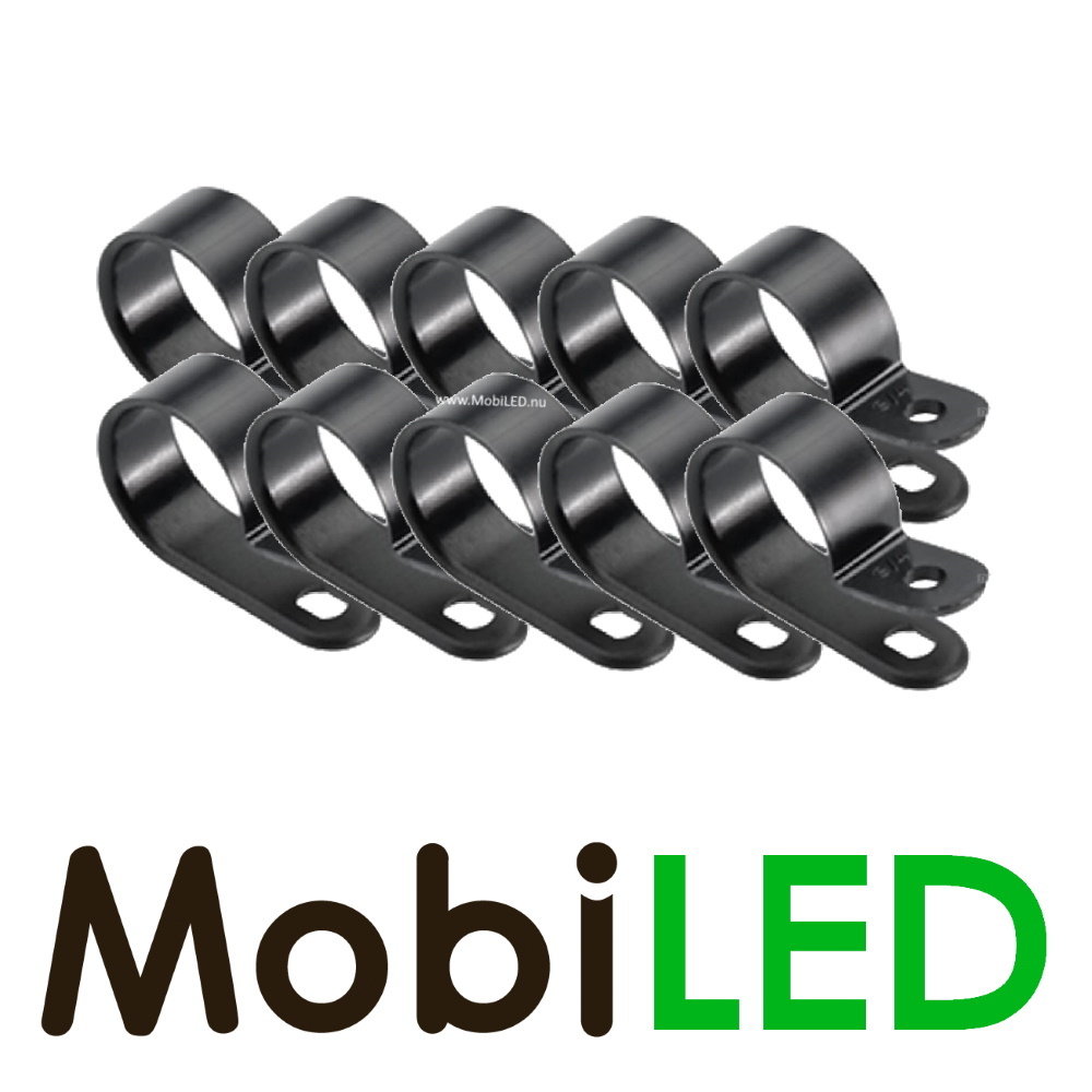 Nylon P-Clips black 19 mm 10 pieces Nylon P-Clips black 19 mm 10 pieces