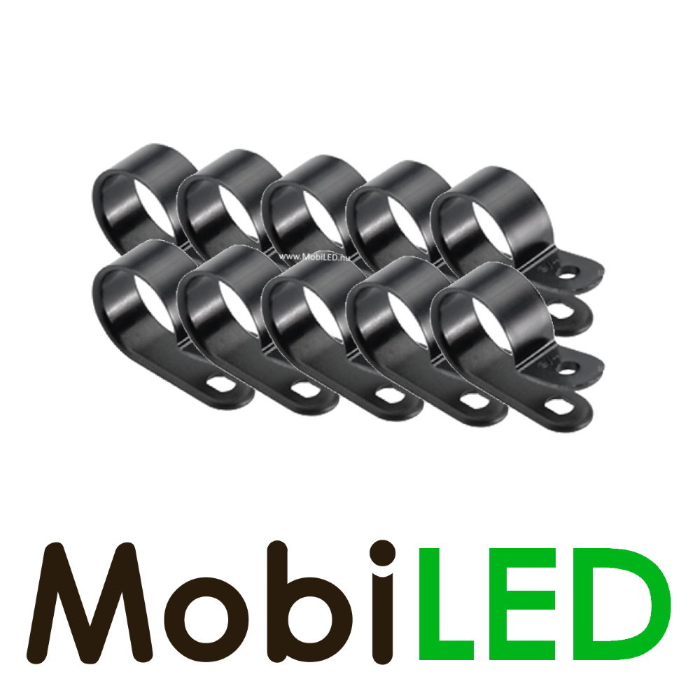 Nylon P-Clips zwart 12 mm 10 stuks