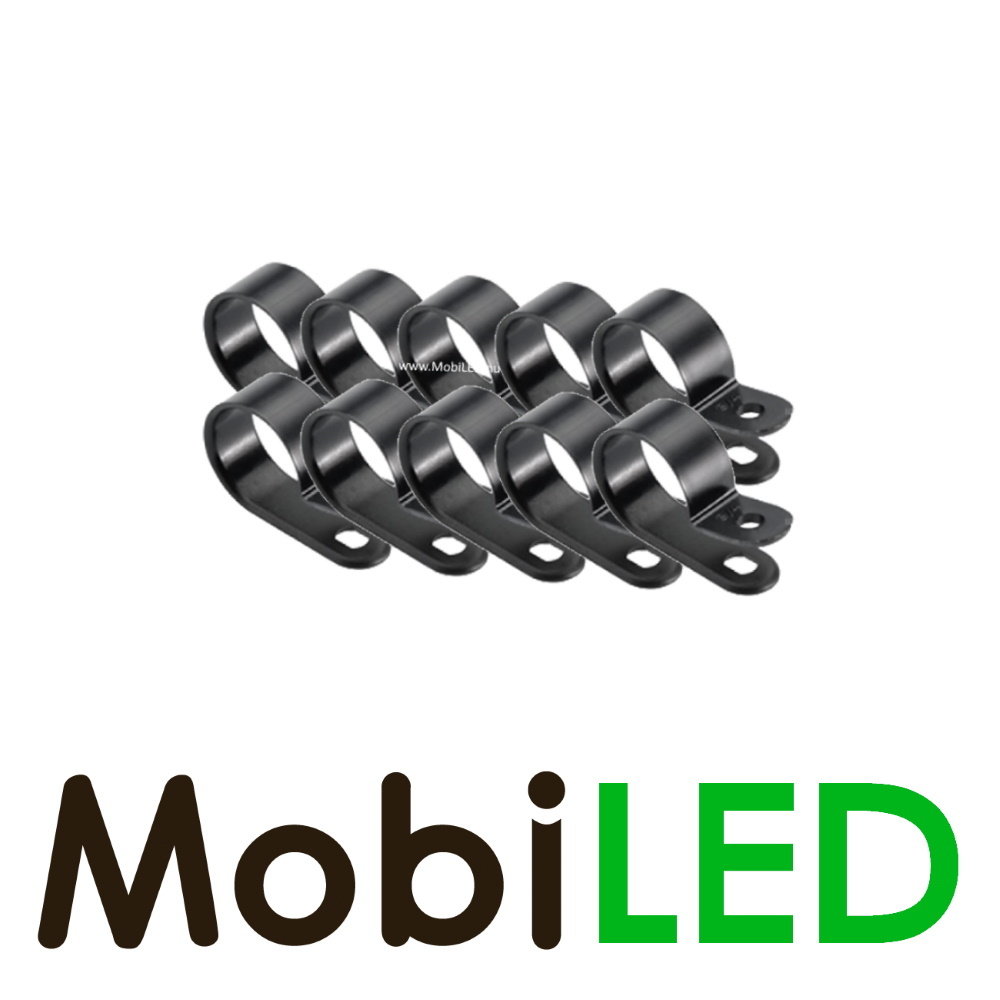 Nylon P-Clips zwart 8 mm 10 stuks