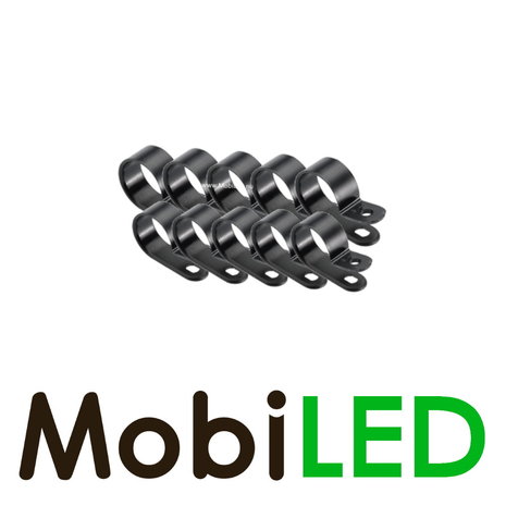 Nylon P-Clips black 4.8 mm 10 pieces Nylon P-Clips black 4.8 mm 10 pieces