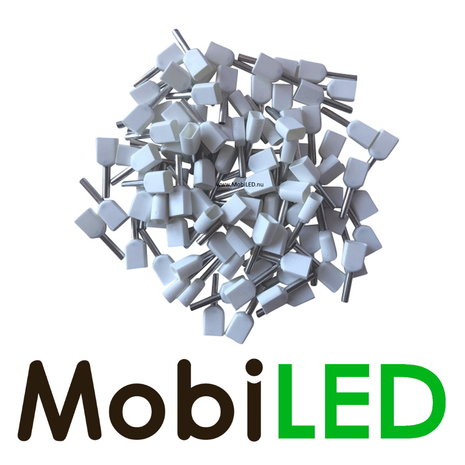 Dubbele invoer snoeruiteinden 0,5 mm 100 stuks wit Dubbele invoer snoeruiteinden 0,5 mm 100 stuks wit