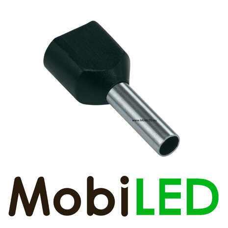 Dubbele invoer snoeruiteinden 1,5 mm 100 stuks zwart Dubbele invoer snoeruiteinden 1,5 mm 100 stuks zwart