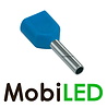 Dubbele invoer snoeruiteinden 2,5 mm 100 stuks blauw Dubbele invoer snoeruiteinden 2,5 mm 100 stuks blauw