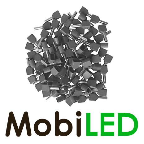 Dubbele invoer snoeruiteinden 4 mm 100 stuks grijs Dubbele invoer snoeruiteinden 4 mm 100 stuks grijs