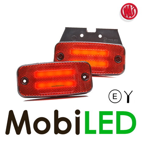 WAS WAS Markering 2x streep rechthoekig rood NEON look