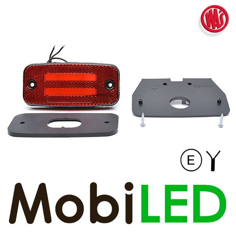 WAS WAS Marking 2x stripe rectangular red NEON look