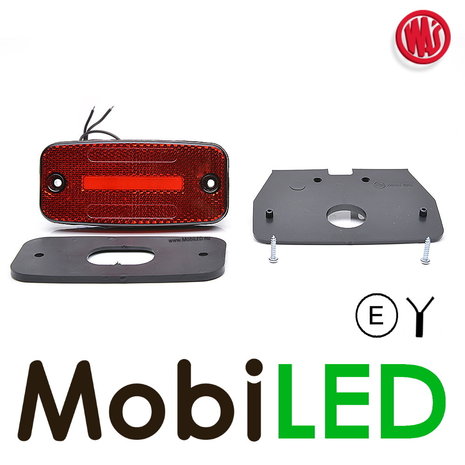 WAS WAS Marquage 1x rayure rectangulair rouge NEON look E-marque