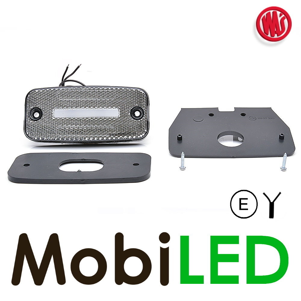 WAS WAS Marking 1x stripe rectangular white NEON look E-mark