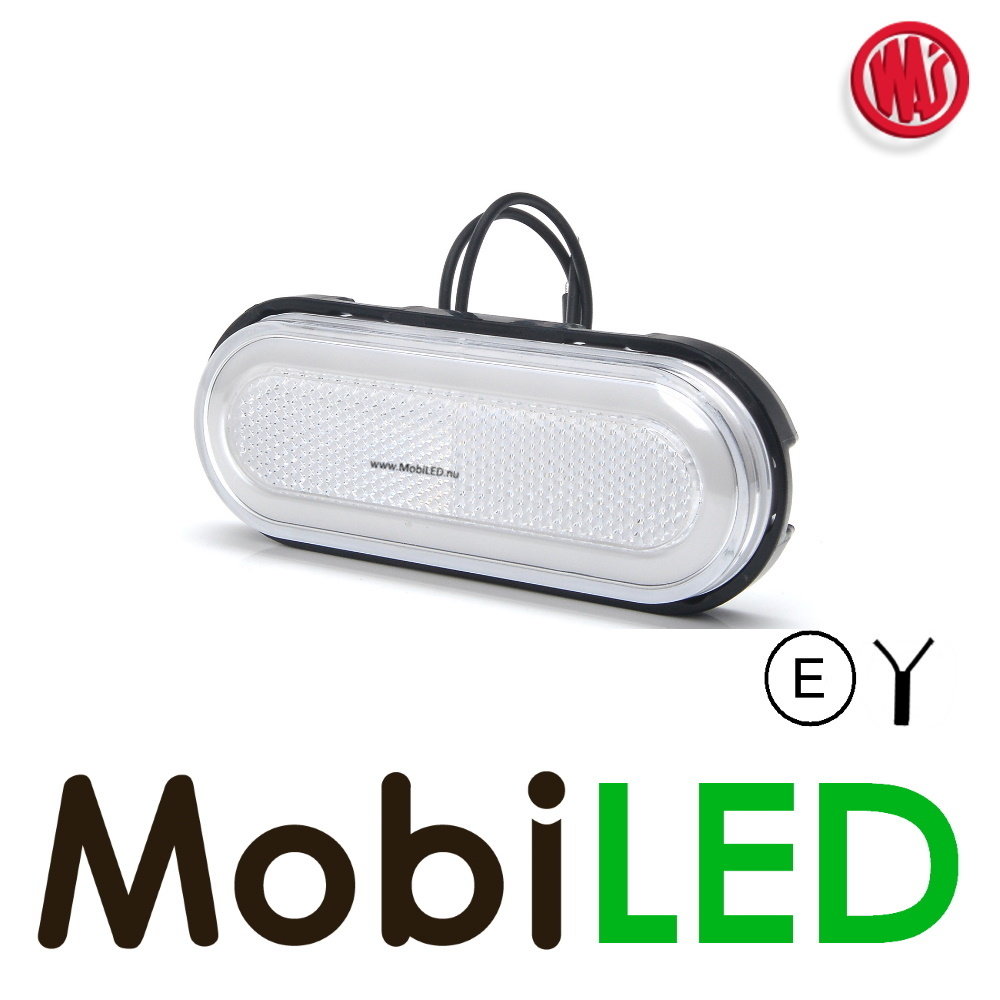 WAS WAS Side marking edge oval white NEON look E-mark WAS WAS Side marking edge oval white NEON look E-mark