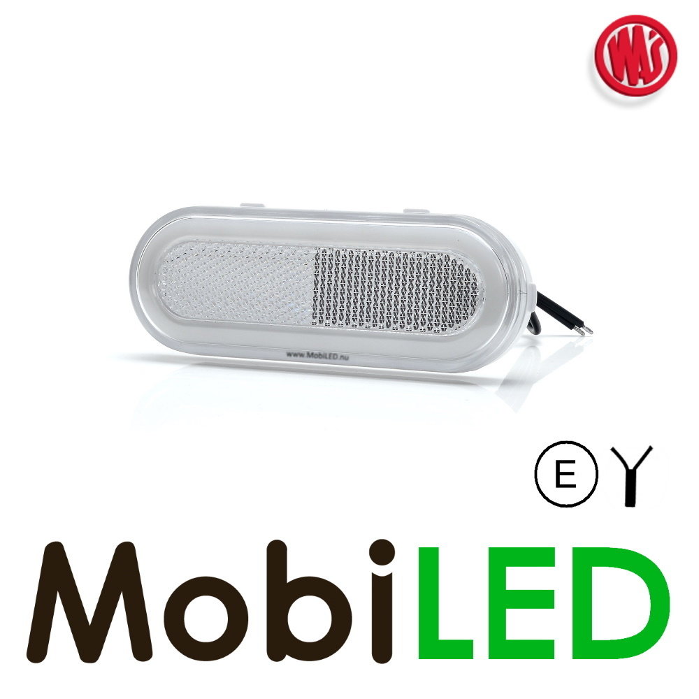 WAS WAS Side marking edge oval white NEON look E-mark WAS WAS Side marking edge oval white NEON look E-mark