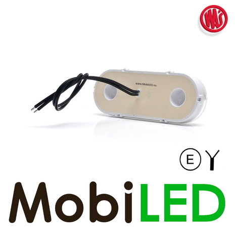 WAS WAS Side marking edge white oval NEON look E-mark WAS WAS Side marking edge white oval NEON look E-mark