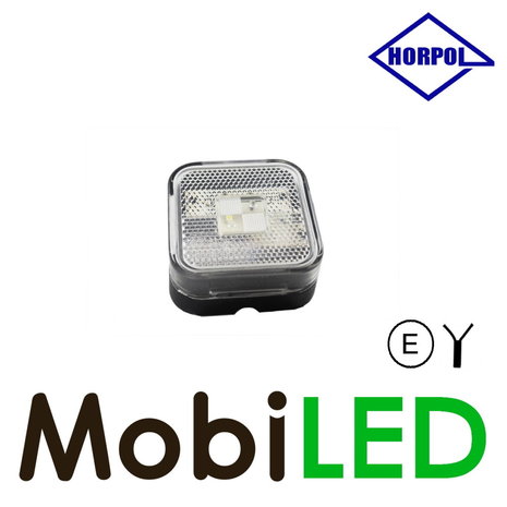 HORPOL Horpol Feu de marquage blanc carré avec réflecteur 12-24 volts E-marque