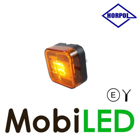 HORPOL Marker light square Amber 12-24 volts E-mark with reflector HORPOL Marker light square Amber 12-24 volts E-mark with reflector