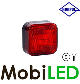 HORPOL Marker light square Red E-mark 12-24V