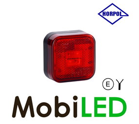 HORPOL Feu de marquage carré Rouge  E-mark 12-24V HORPOL Feu de marquage carré Rouge  E-mark 12-24V