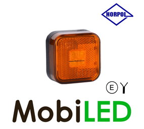 HORPOL Feu de marquage carré Ambre  E-mark 12-24V HORPOL Feu de marquage carré Ambre  E-mark 12-24V