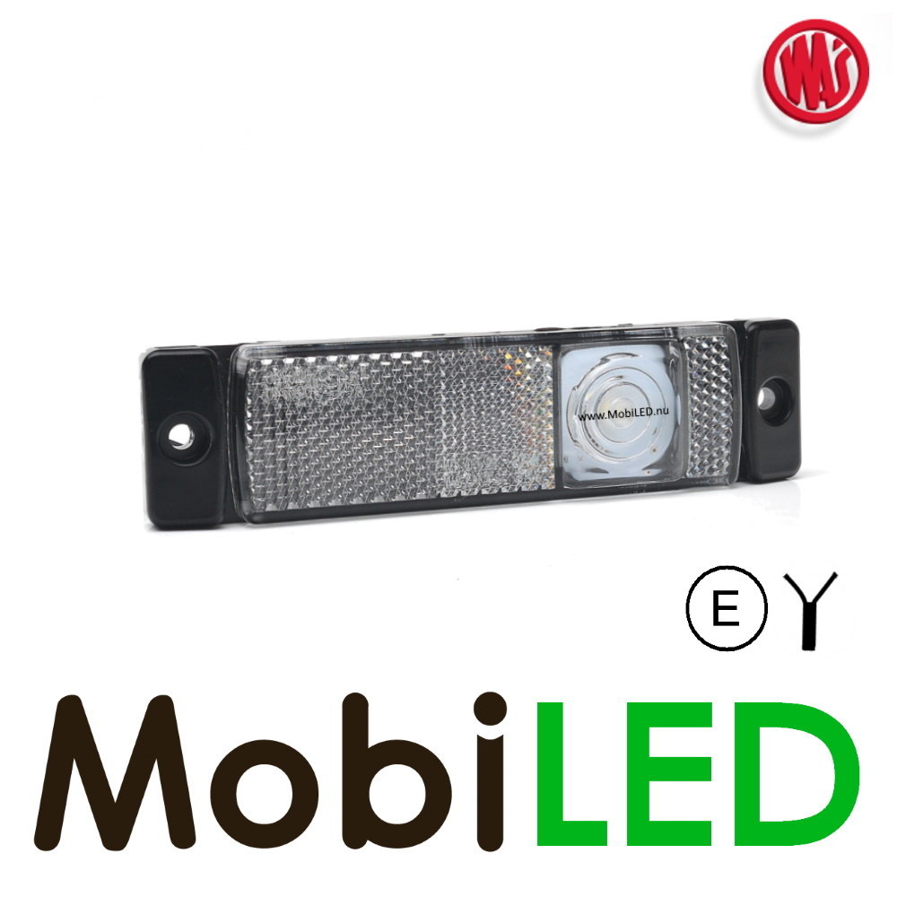 WAS WAS Zijmarkering  langwerpig zijkant wit met reflector E-keur
