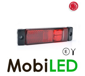 WAS Zijmarkering langwerpig zijkant rood met reflector