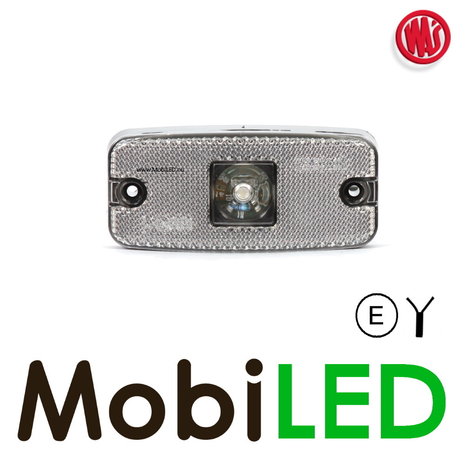 WAS WAS Zijmarkering wit rechthoekig met reflector E-keur WAS WAS Zijmarkering wit rechthoekig met reflector E-keur