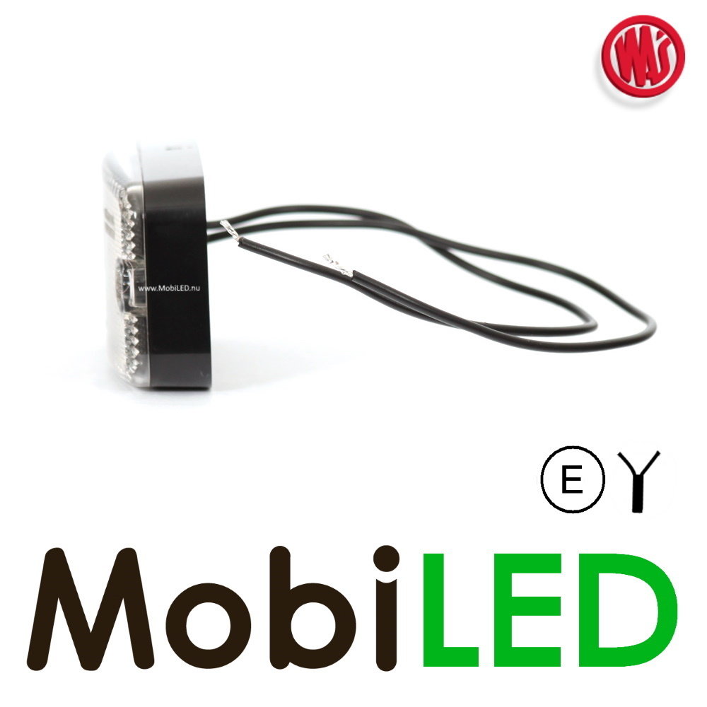 WAS Side marking rectangular with reflector White E-mark