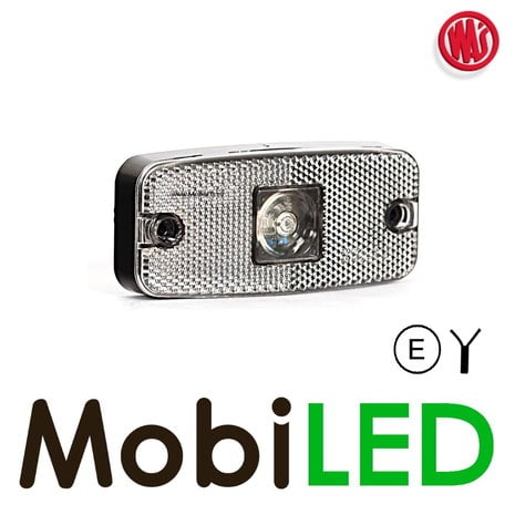 WAS WAS Side marking rectangular white with reflector E-mark