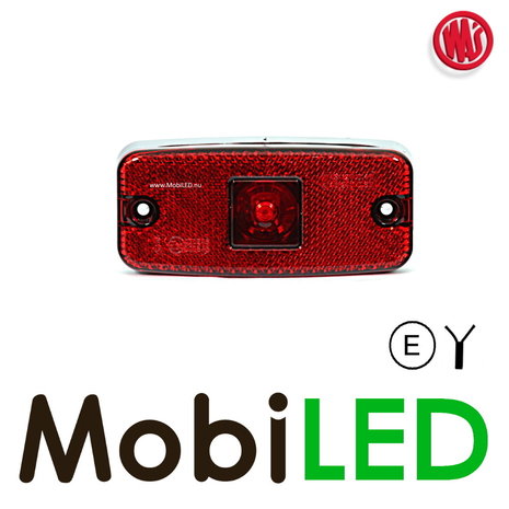 WAS Side marking rectangular with reflector Red E-mark