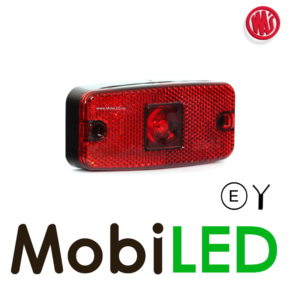 WAS Side marking rectangular with reflector Red E-mark