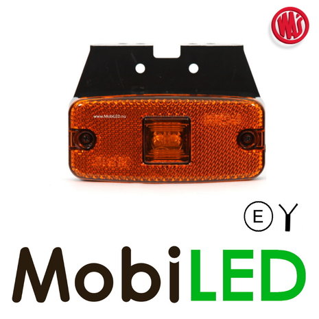 WAS Side marking rectangular with reflector and holder Amber E-mark