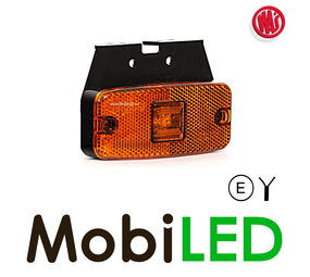 WAS Zijmarkering rechthoekig amber met reflector en houder WAS Zijmarkering rechthoekig amber met reflector en houder