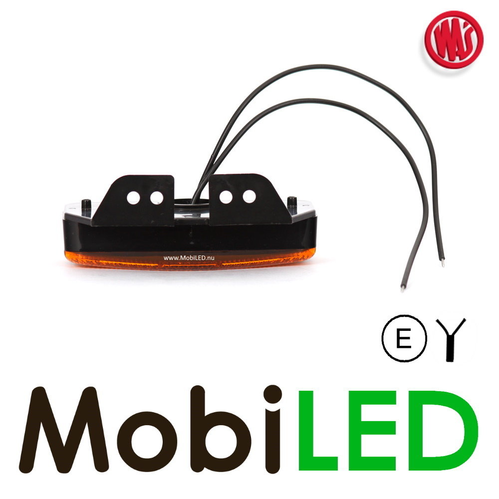 WAS Side marking rectangular with reflector and holder Amber E-mark