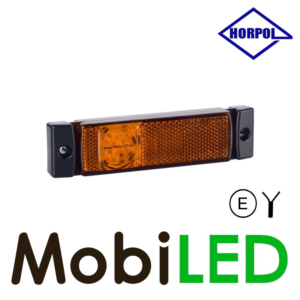 HORPOL Markeringslicht Rechthoek met reflector Amber 12-24 volt E-keur