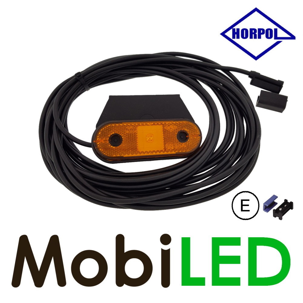 HORPOL Markeringslicht Amber 12-24V Quick link connector E-keur 10m kabel
