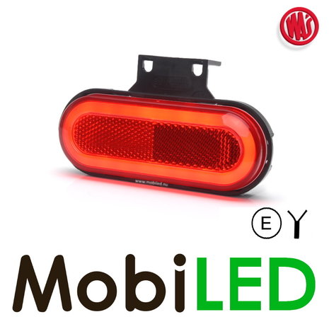 WAS WAS Side marking round border red NEON look E-mark WAS WAS Side marking round border red NEON look E-mark