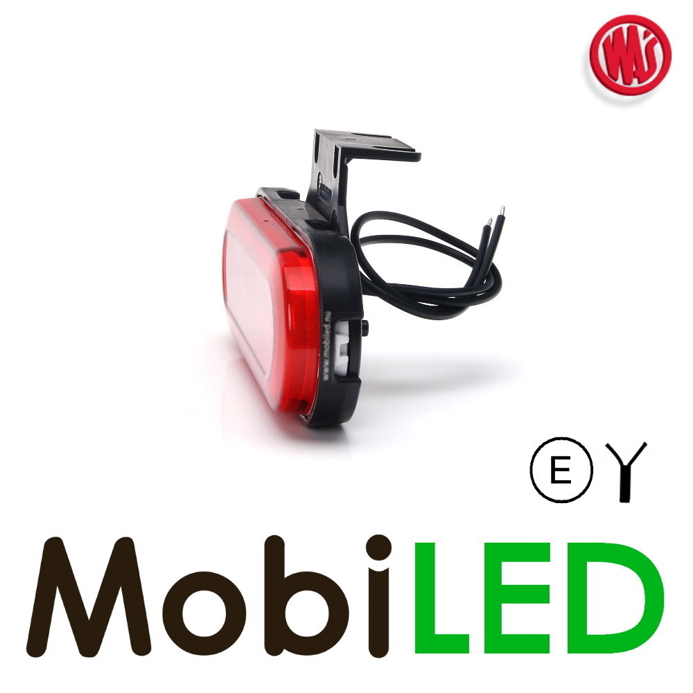 WAS LED Side marking "NEON" round border red E-mark