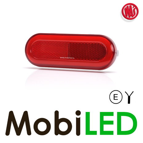 WAS WAS Side marking round border red NEON look E-mark WAS WAS Side marking round border red NEON look E-mark