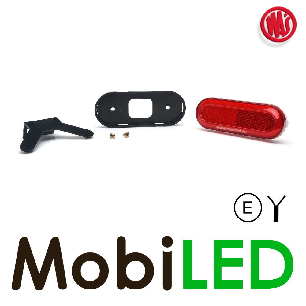 WAS WAS Side marking round border red NEON look E-mark WAS WAS Side marking round border red NEON look E-mark