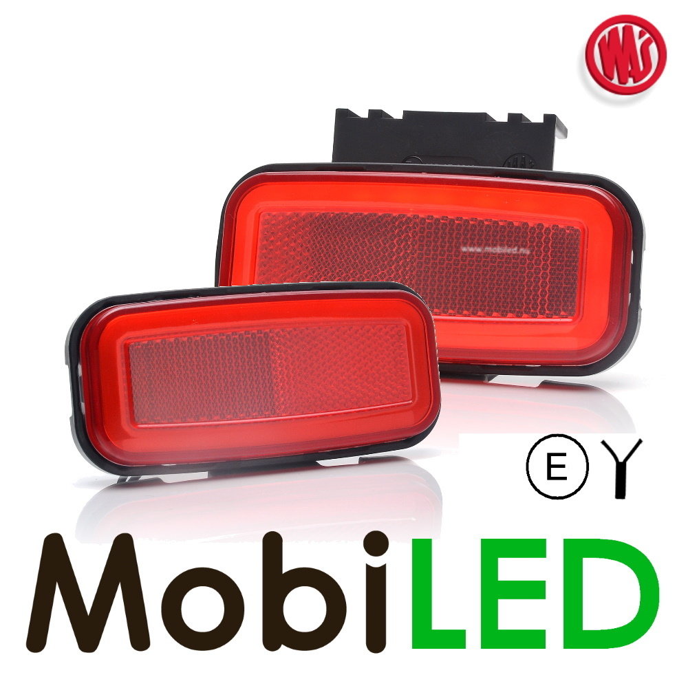 WAS LED zijmarkering "NEON" rand  rood - E-keur