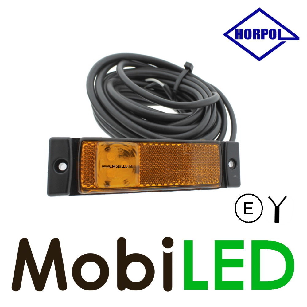 HORPOL Feu de marquage 5 m câble avec réflecteur Ambre 12-24 volts E-mark HORPOL Feu de marquage 5 m câble avec réflecteur Ambre 12-24 volts E-mark