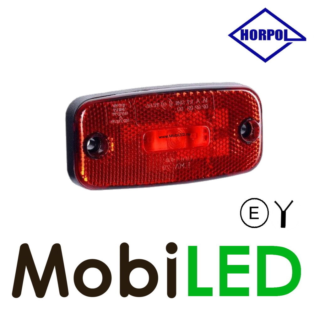 HORPOL Horpol Marker light red with reflector 12-24 volts E-mark HORPOL Horpol Marker light red with reflector 12-24 volts E-mark