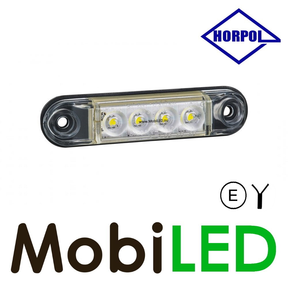 HORPOL Marquage ligne Slim 4 LED Blanc  E-mark 12-24 volts