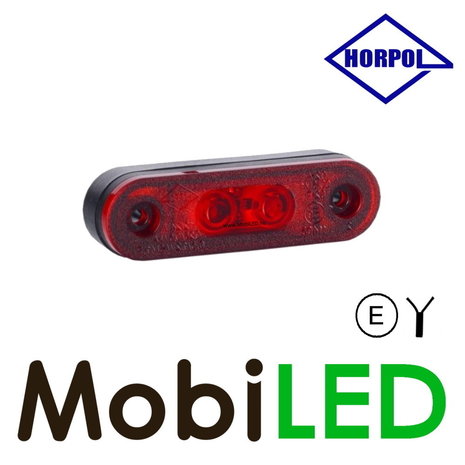 HORPOL Horpol Contour lighting red flat mount 12-24 volts E-mark