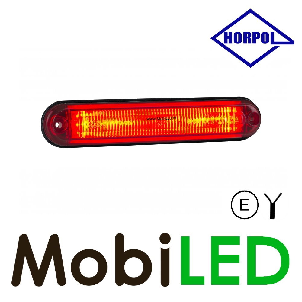 HORPOL Markeerverlichting Tube line Rood E-keur 12-24 volt HORPOL Markeerverlichting Tube line Rood E-keur 12-24 volt