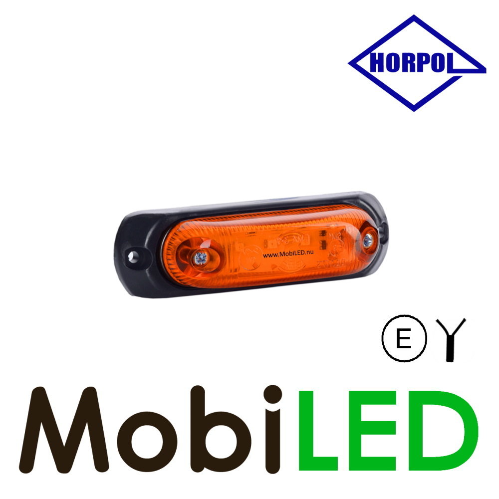 HORPOL Éclairage de contour Ambre 12-24 volts rembourrage en caoutchouc montage en surface E-mark HORPOL Éclairage de contour Ambre 12-24 volts rembourrage en caoutchouc montage en surface E-mark