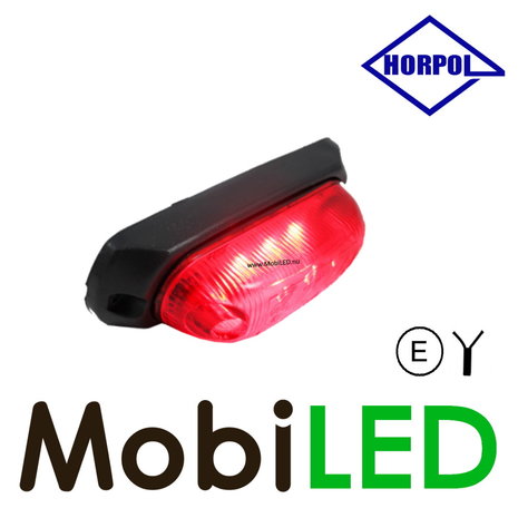 HORPOL Éclairage de contour Rouge rembourrage en caoutchouc Montage en surface 12-24 volts E-mark