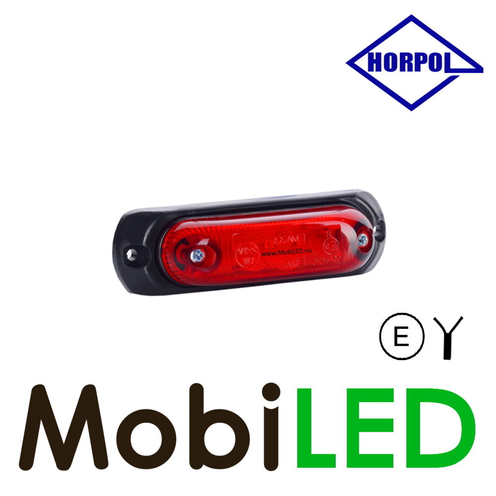 HORPOL Horpol Contour verlichting rood met rubber padding opbouw 12-24 volt E-keur
