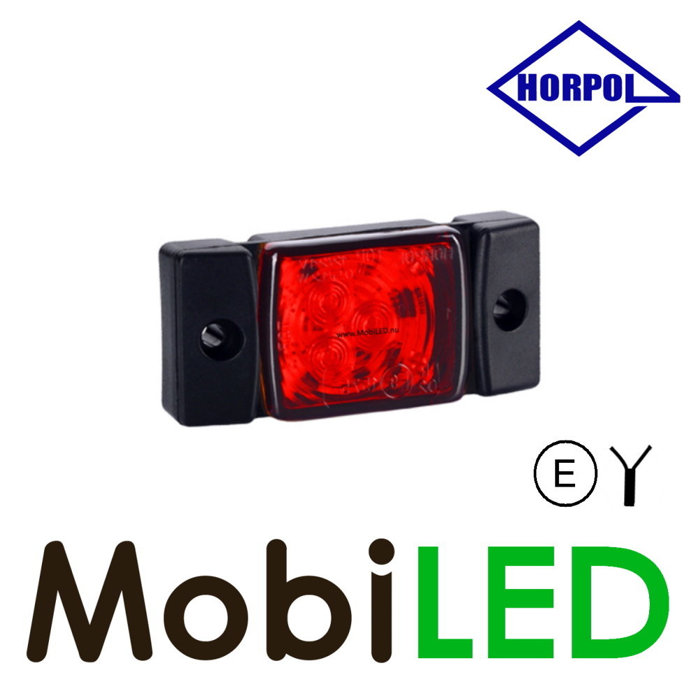 HORPOL Contourverlichting Rood vierkant 12-24 volt E-keur HORPOL Contourverlichting Rood vierkant 12-24 volt E-keur