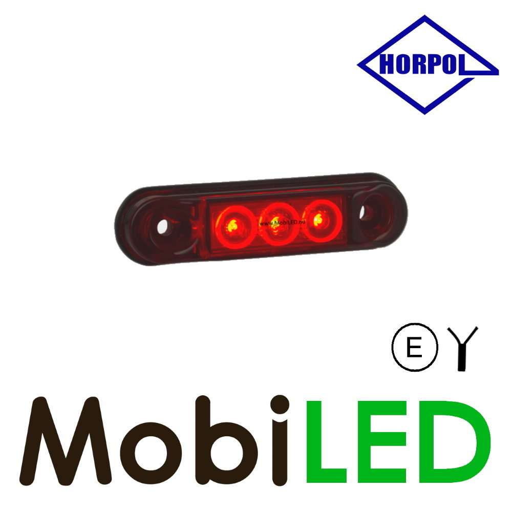 HORPOL Horpol Markering slim line 3 leds rood E-keur HORPOL Horpol Markering slim line 3 leds rood E-keur