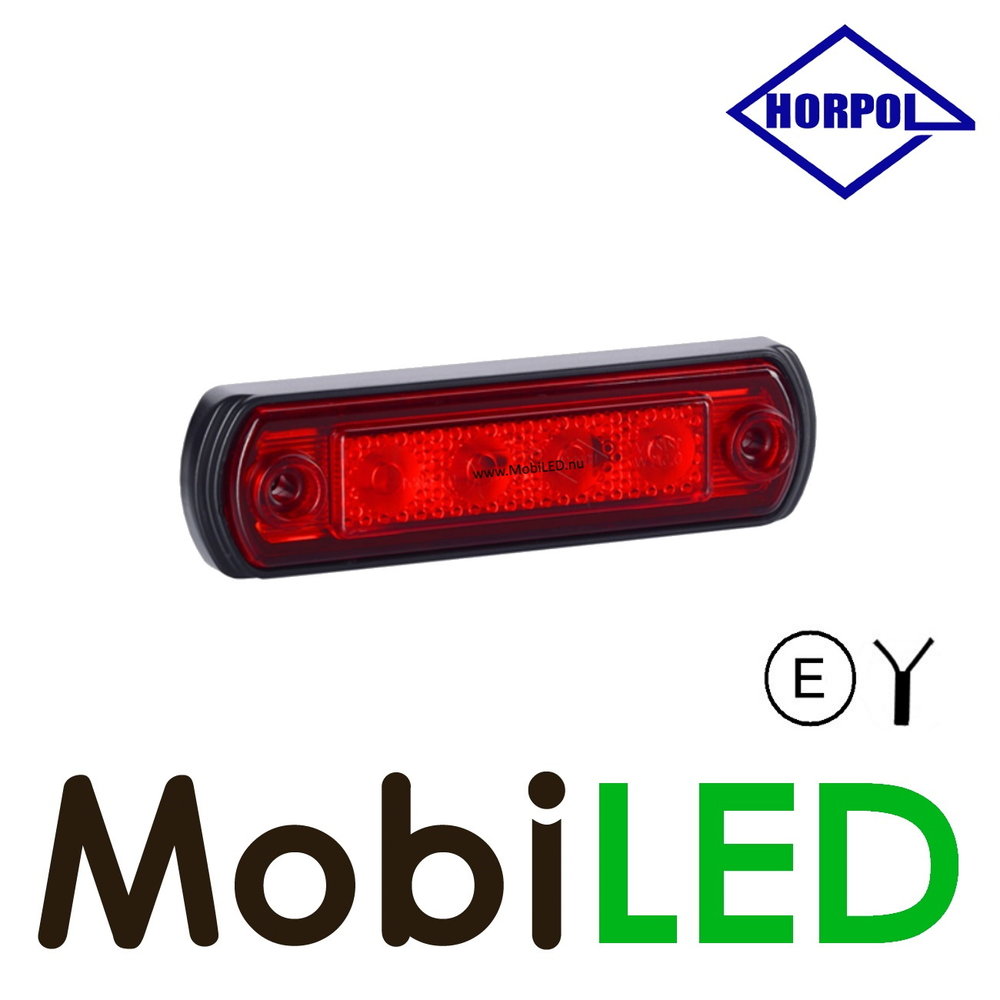 HORPOL Horpol Contour lighting red flat mounting 12-24 volts E-mark