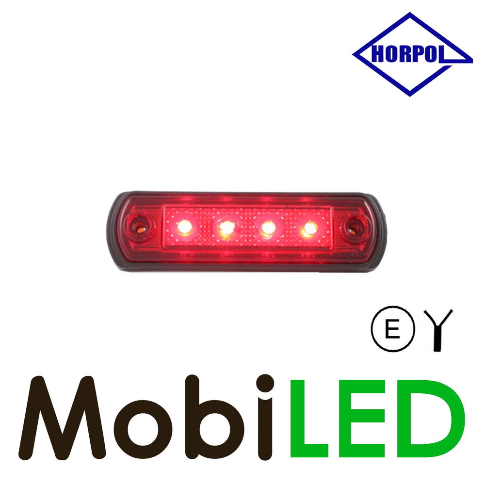 HORPOL Horpol Contourverlichting rood platte montage 12-24 volt E-keur
