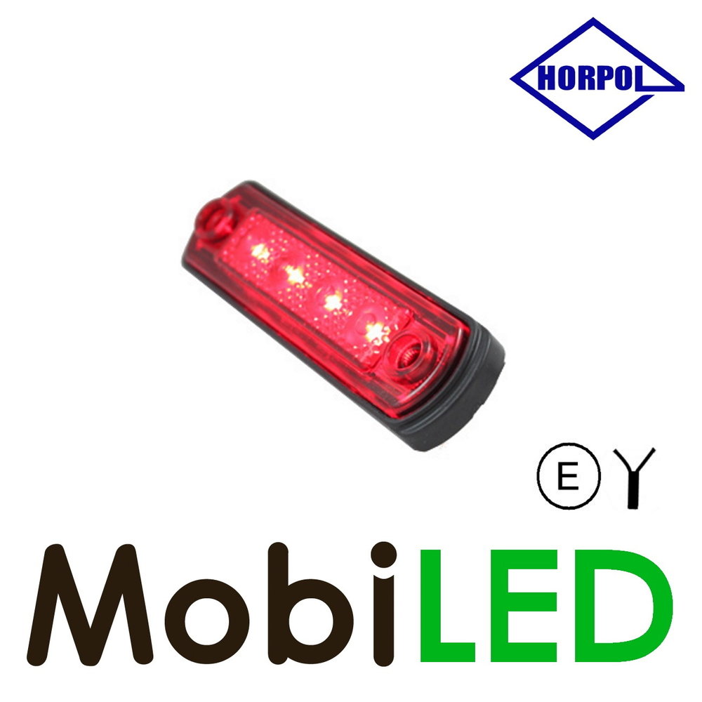 HORPOL Horpol Contour lighting red flat mounting 12-24 volts E-mark
